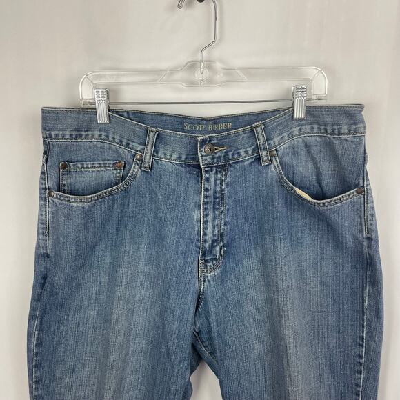 Scott Barber Jeans Size 38 X 32 Classic Fit  Blue Denim Mid‎ Rise Straight Leg - Picture 3 of 9